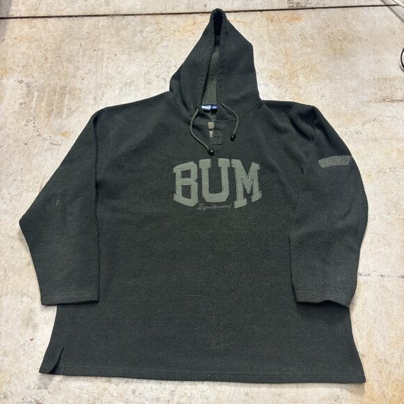 Vintage BUM Equipment Fleece Hoodie XL Green Oversized - Picture 2 of 11